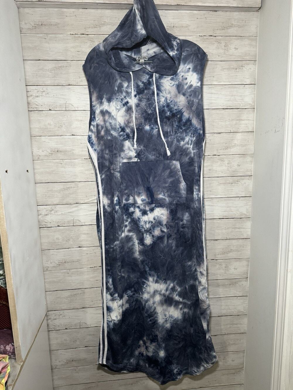 Justify Women’s Plus Size 3X Blue Tie Dye Sleeveless Dress Maxi